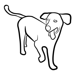 Pobarvanka prikupnega, a nekoliko utrujenega kužka