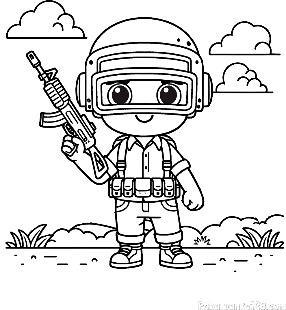 Lepa otroška PUBG pobarvanka