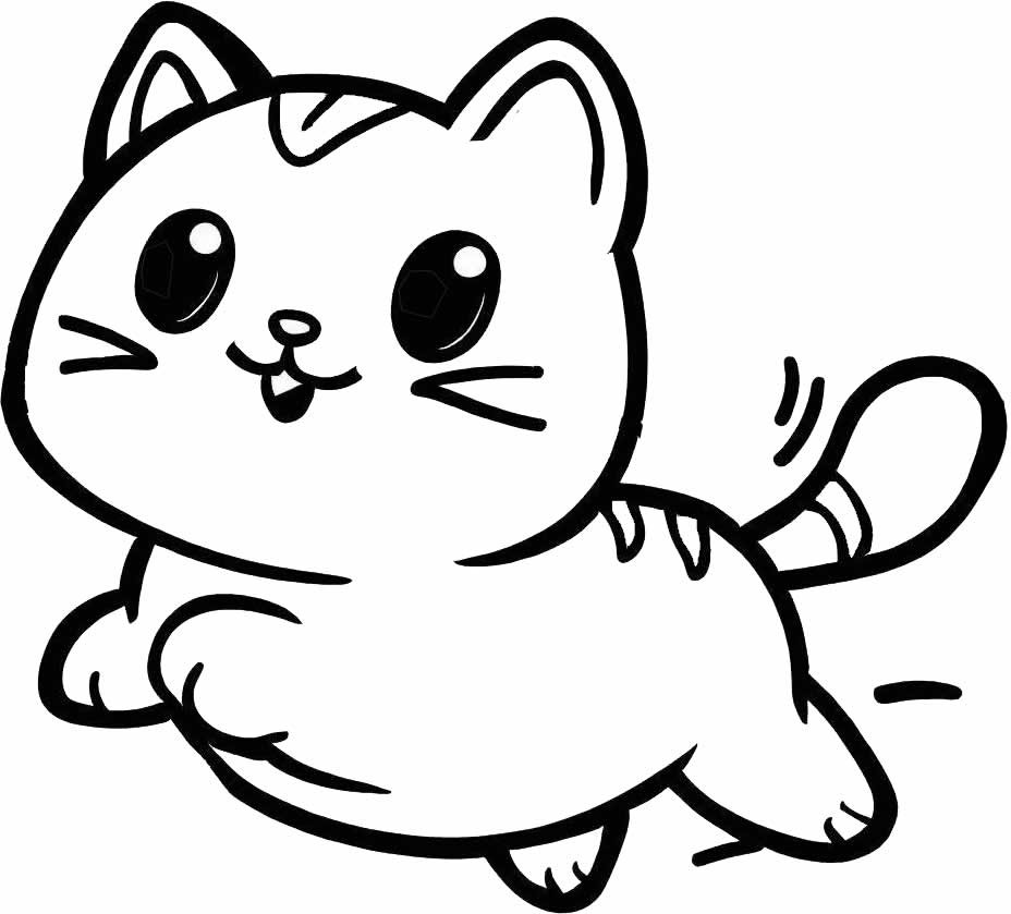 Pobarvanka prikupne mačke med tekom