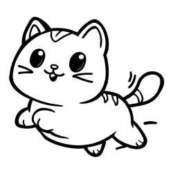 Pobarvanka prikupne mačke med tekom