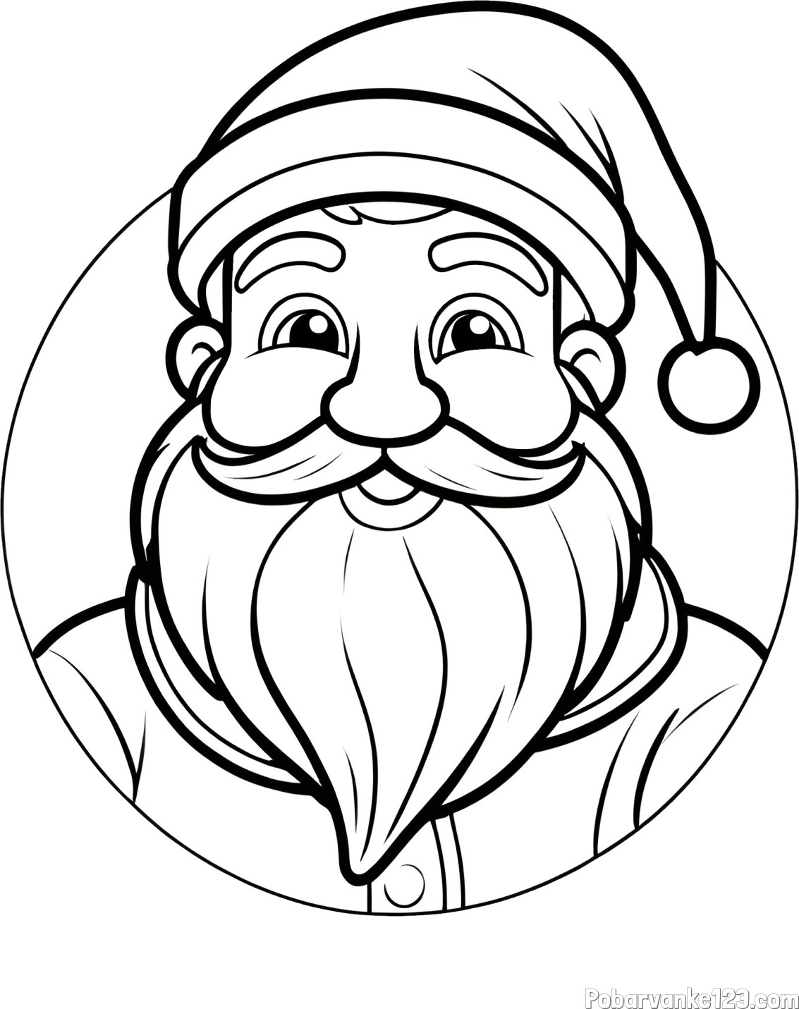 Otroška pobarvanka Božička v krogu