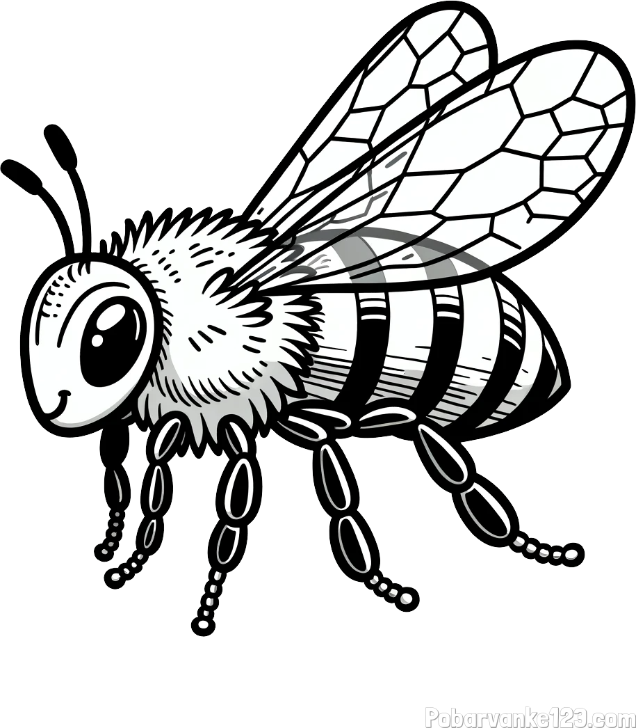 Otroška pobarvanka čebele (realistična)