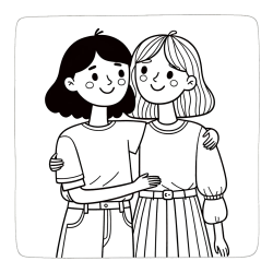 Otroška pobarvanka dveh prijateljic