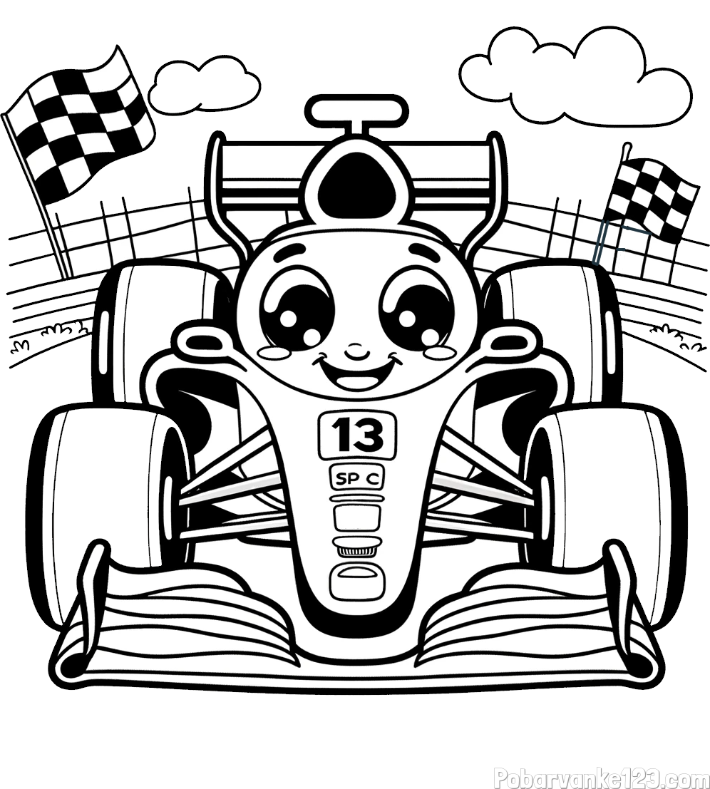 Otroška pobarvanka FORMULA 1