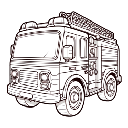 Otroška pobarvanka gasilskega avta