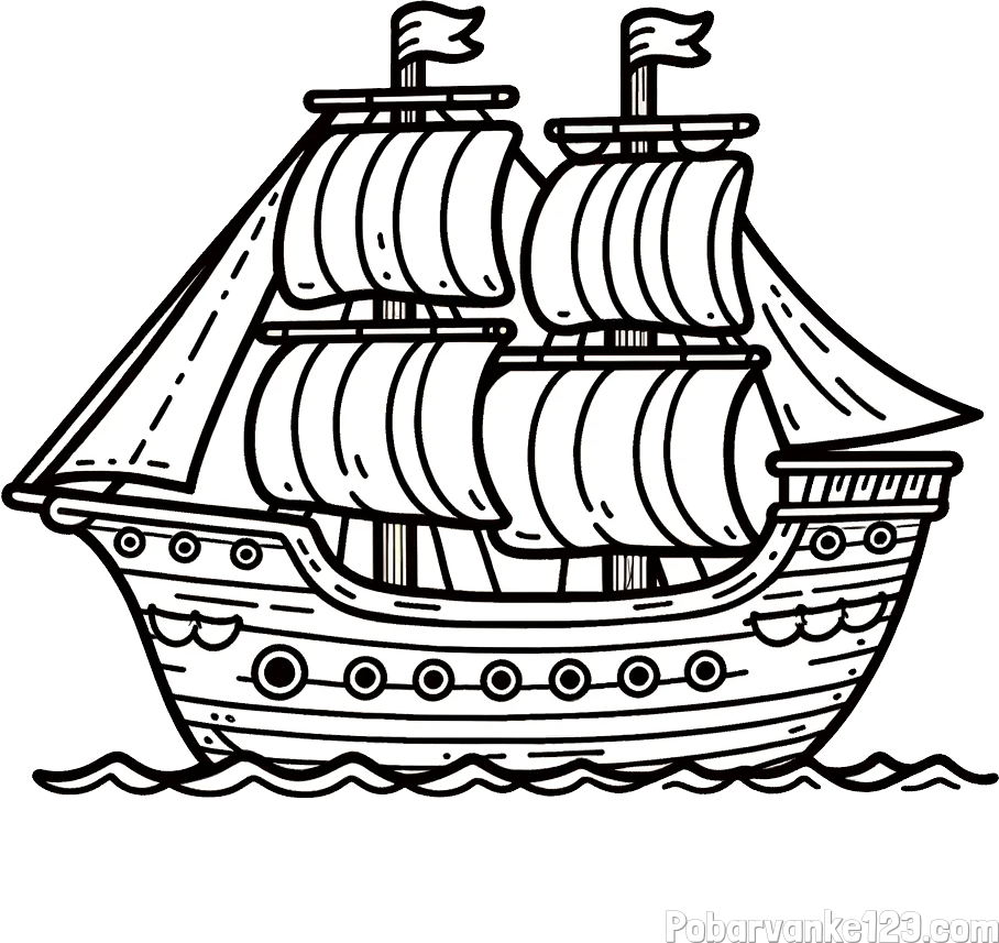 Otroška pobarvanka ladje