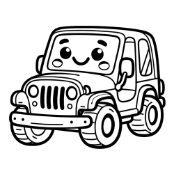 Otroška pobarvanka ljubkega džipa