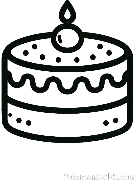 Otroška pobarvanka majhne torte