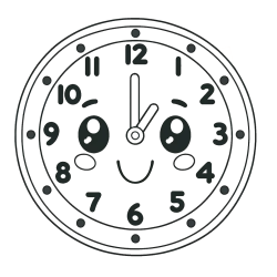 Otroška pobarvanka nasmejane ure