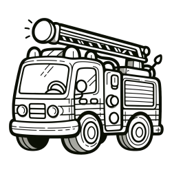 Otroška pobarvanka preprostega gasilskega avta