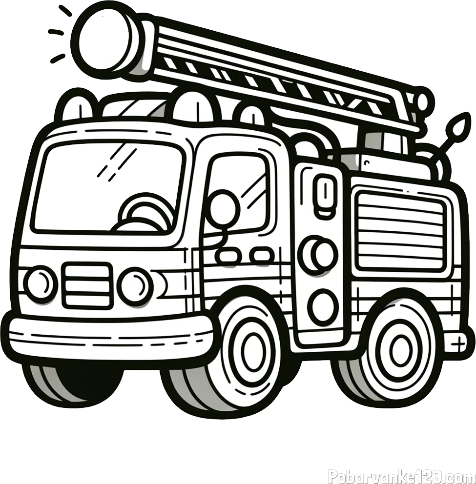 Otroška pobarvanka preprostega gasilskega avta