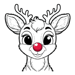 Otroška pobarvanka simpatičnega jelenčka Rudolfa