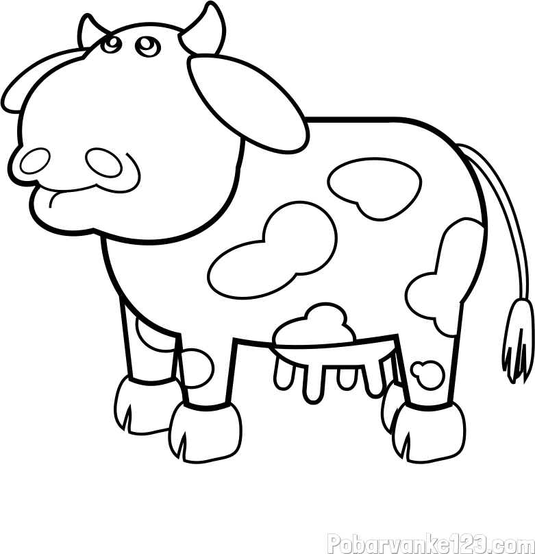 Otroška pobarvanka smešne krave