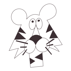 Otroška pobarvanka tigrove glave