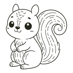 Otroška pobarvanka veveričke