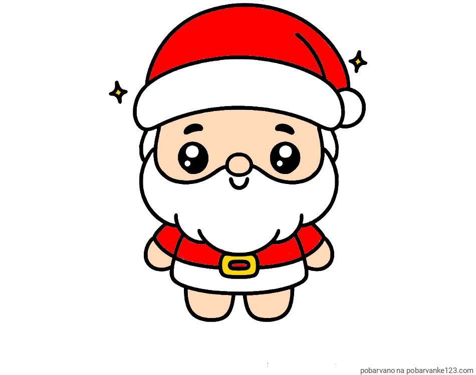 POBARVANA POBARVANKA - Enostavna otroška pobarvanka Božička