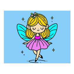 Pobarvana pobarvanka - Enostavna pobarvanka čarobne vile