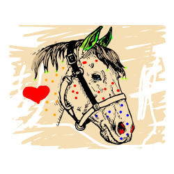 Pobarvana pobarvanka - Konjska glava