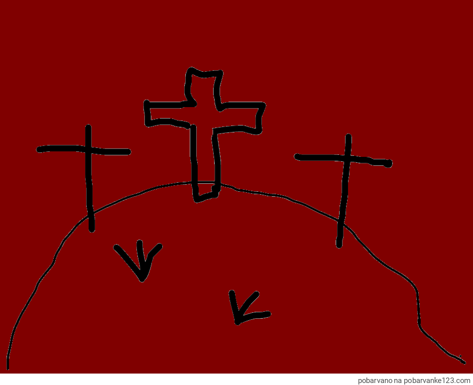 POBARVANA POBARVANKA - križ na hribu