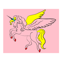 Pobarvana pobarvanka - Lepa pobarvanka samoroga