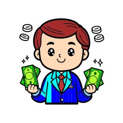 Pobarvana pobarvanka - Otroška pobarvanka bankirja z veliko denarja