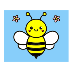 Pobarvana pobarvanka - Otroška pobarvanka čebele