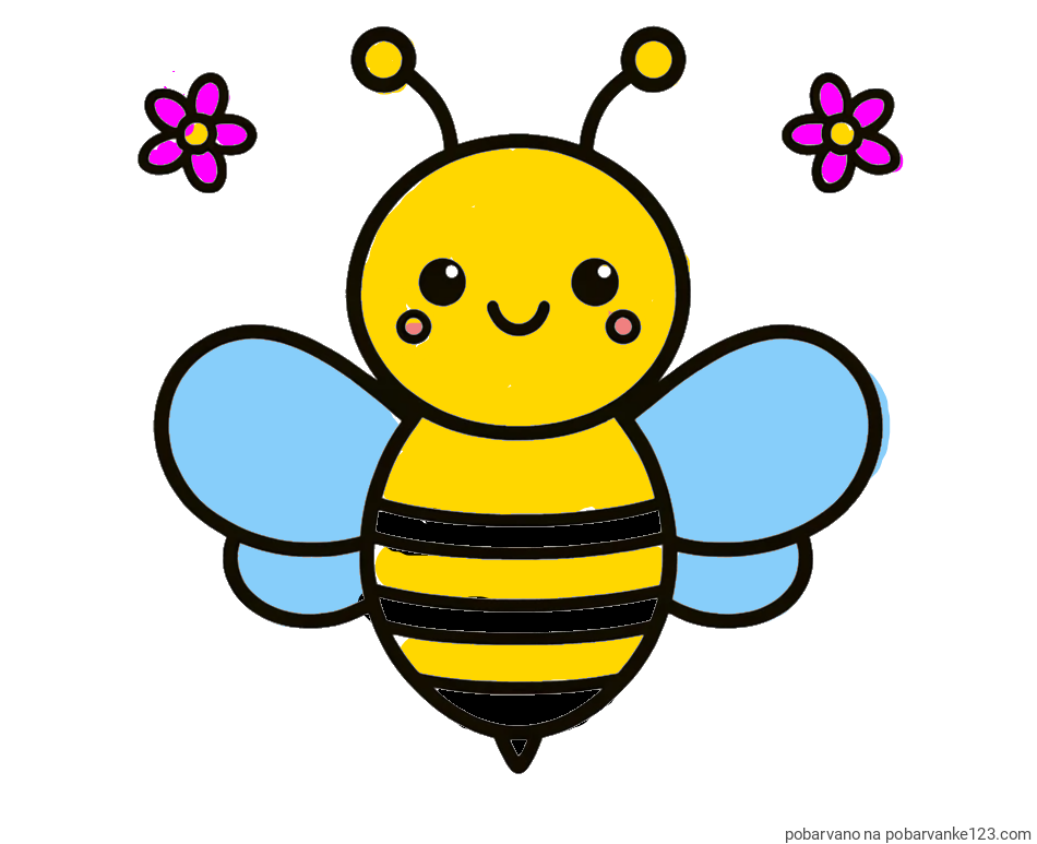 POBARVANA POBARVANKA - Otroška pobarvanka čebele