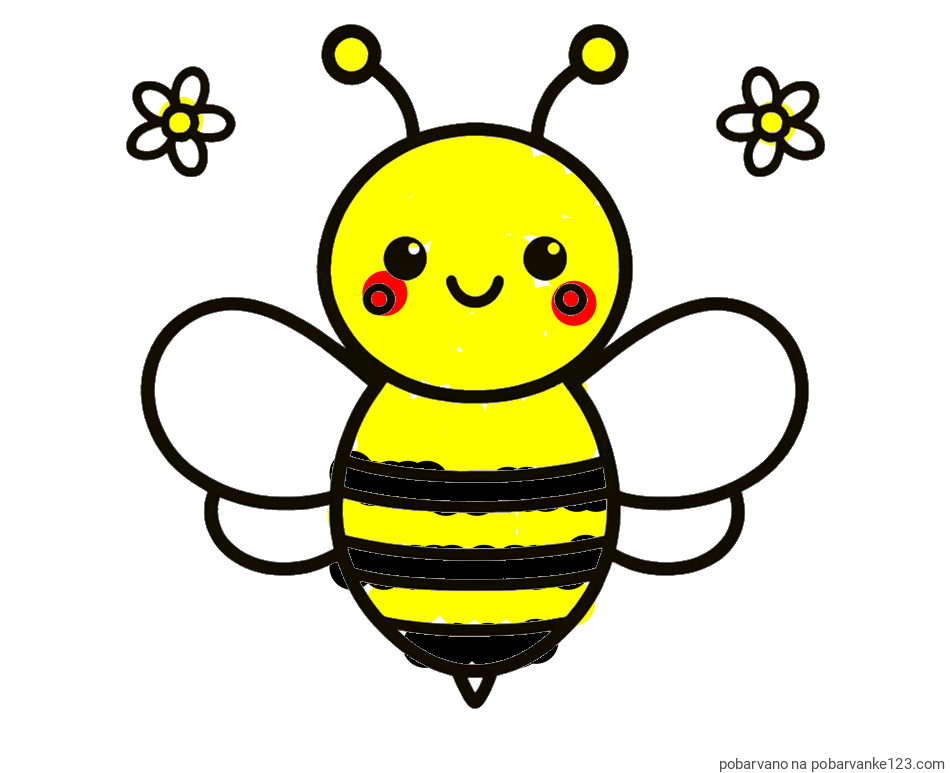 POBARVANA POBARVANKA - Otroška pobarvanka čebele