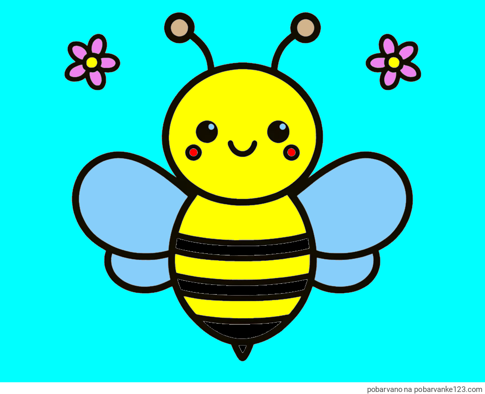 POBARVANA POBARVANKA - Otroška pobarvanka čebele