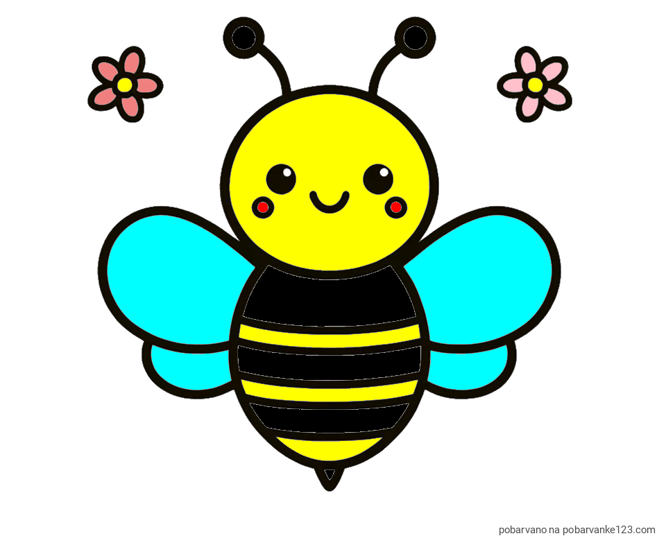 POBARVANA POBARVANKA - Otroška pobarvanka čebele