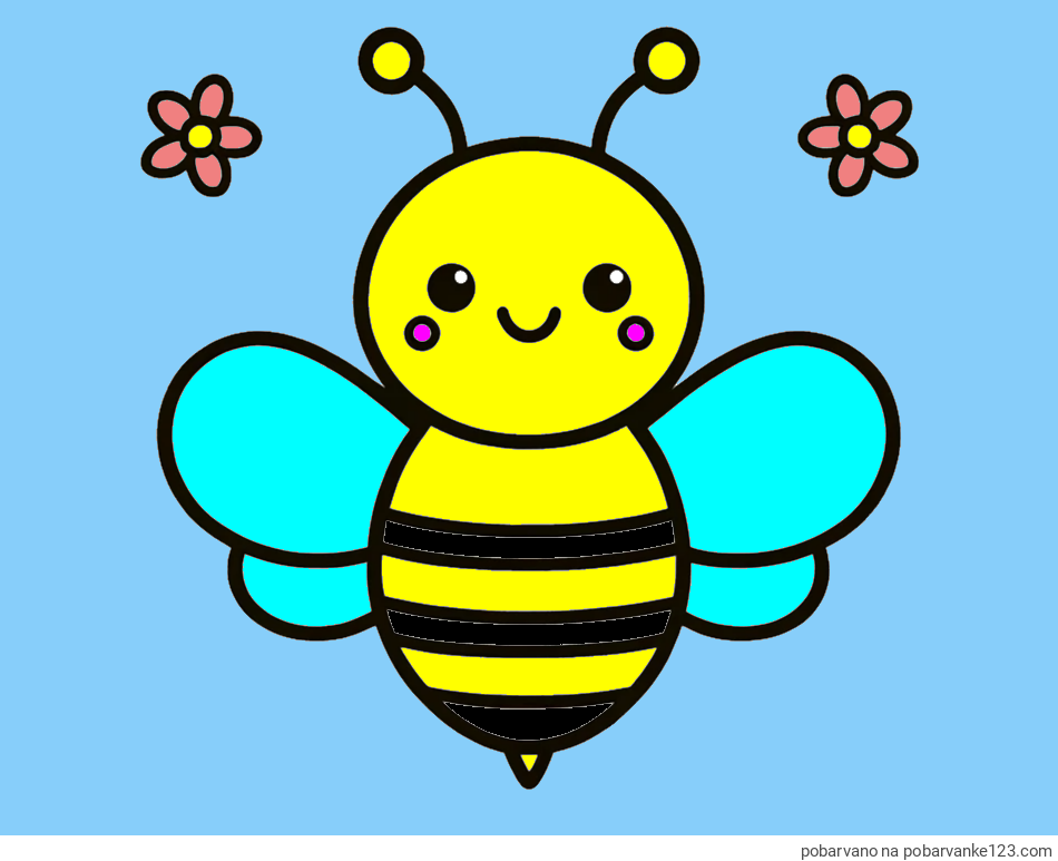 POBARVANA POBARVANKA - Otroška pobarvanka čebele