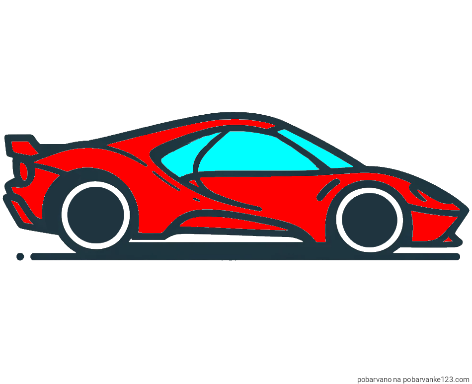 POBARVANA POBARVANKA - Otroška pobarvanka dirkalnega avtomobila