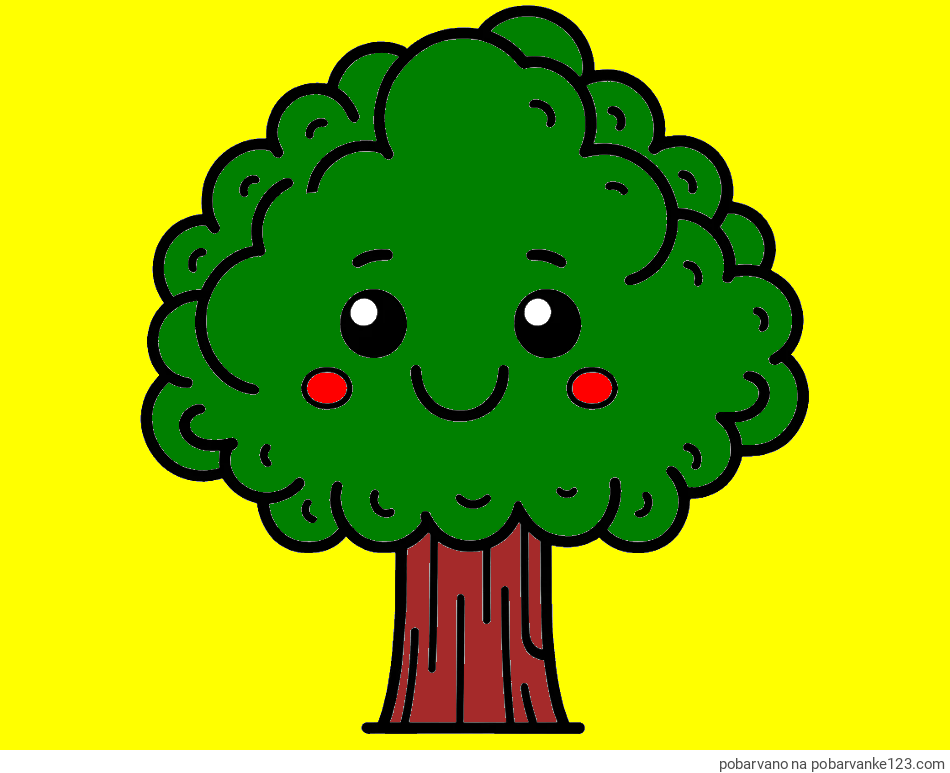 POBARVANA POBARVANKA - Otroška pobarvanka drevesa