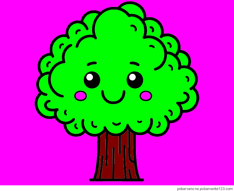 POBARVANA POBARVANKA - Otroška pobarvanka drevesa