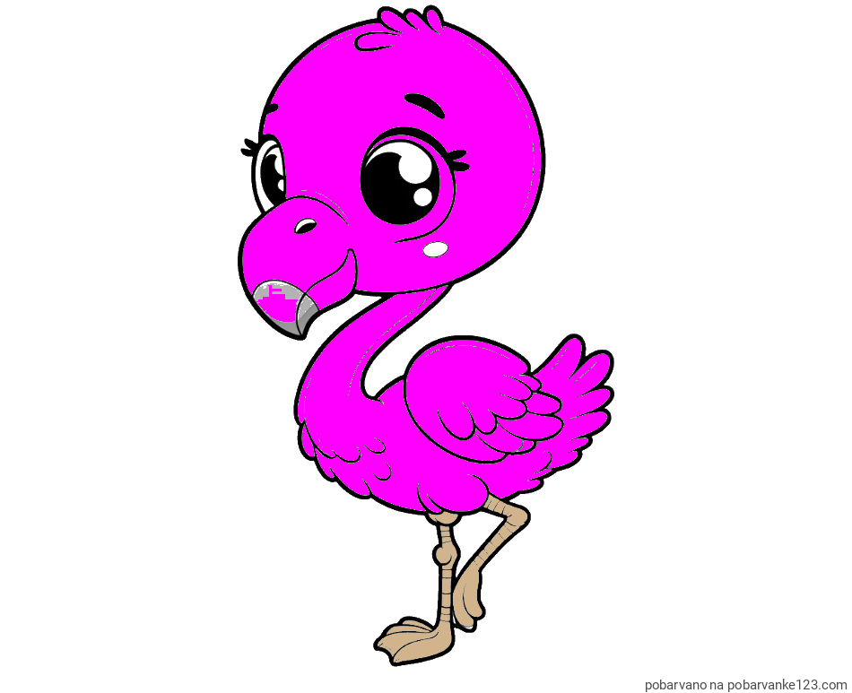 POBARVANA POBARVANKA - Otroška pobarvanka flaminga