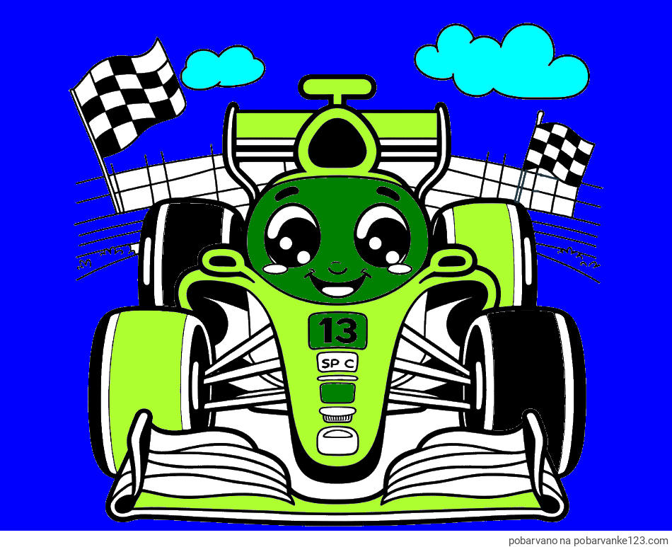 POBARVANA POBARVANKA - Otroška pobarvanka FORMULA 1