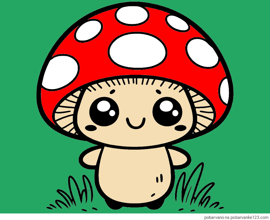 POBARVANA POBARVANKA - Otroška pobarvanka gobe