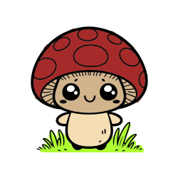 Pobarvana pobarvanka - Otroška pobarvanka gobe