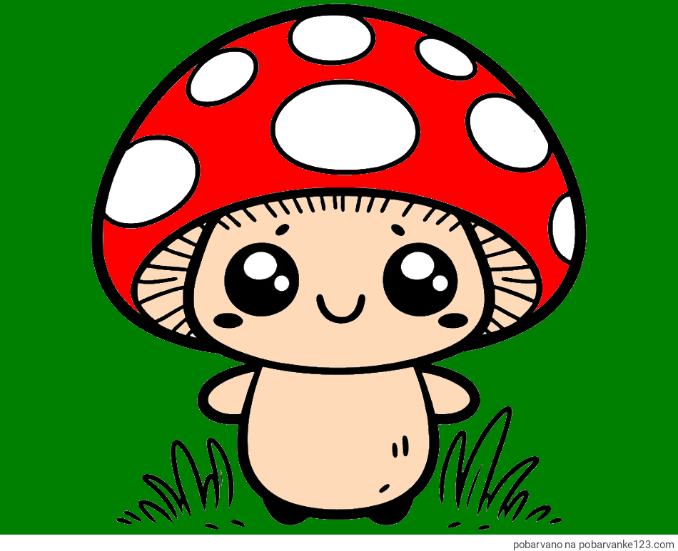 POBARVANA POBARVANKA - Otroška pobarvanka gobe