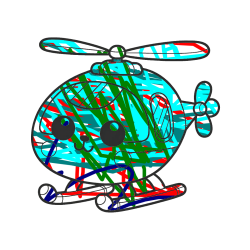 Pobarvana pobarvanka - Otroška pobarvanka helikopterja