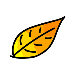 Pobarvana pobarvanka - Otroška pobarvanka jesenskega lista