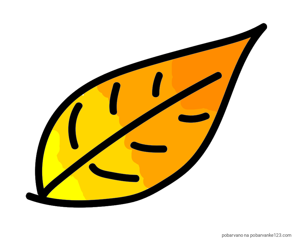 POBARVANA POBARVANKA - Otroška pobarvanka jesenskega lista