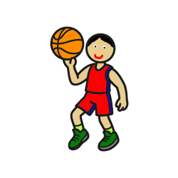 Pobarvana pobarvanka - Otroška pobarvanka košarkarja
