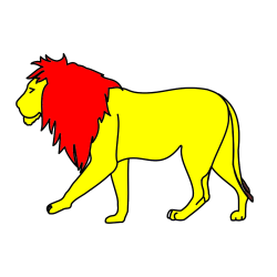 Pobarvana pobarvanka - Otroška pobarvanka leva