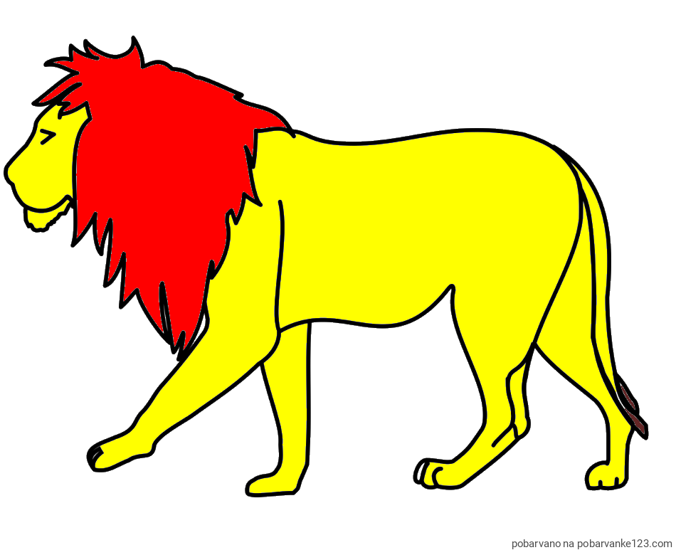 POBARVANA POBARVANKA - Otroška pobarvanka leva