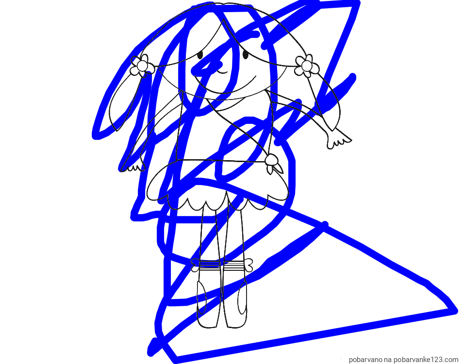 POBARVANA POBARVANKA - Otroška pobarvanka nasmejane baletke