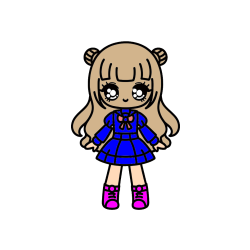 Pobarvana pobarvanka - Otroška pobarvanka punčke v anime slogu