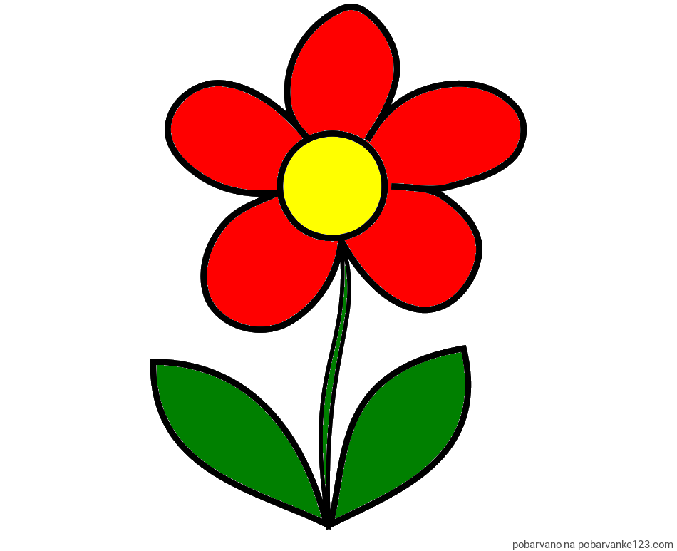 POBARVANA POBARVANKA - Otroška pobarvanka rože