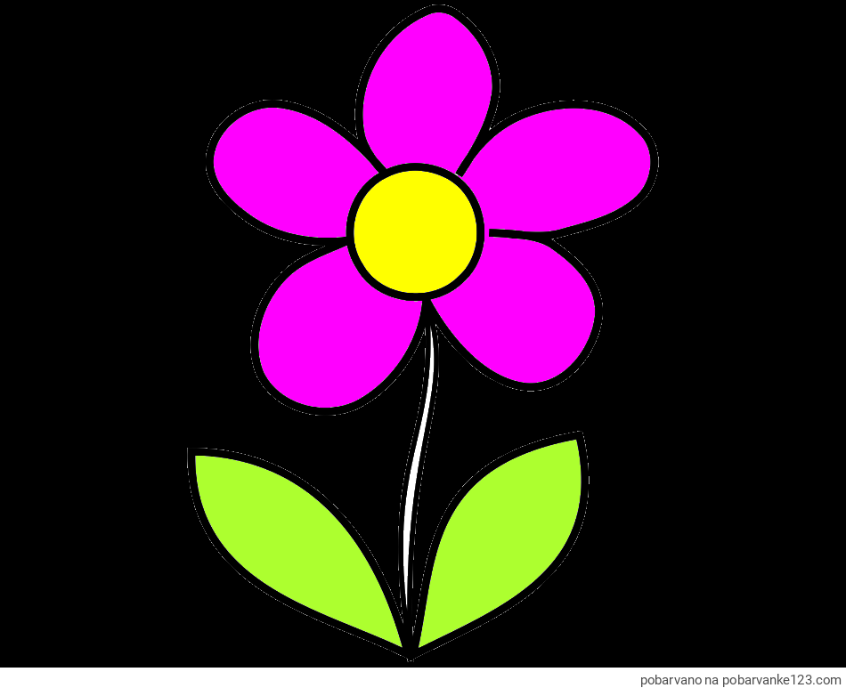 POBARVANA POBARVANKA - Otroška pobarvanka rože