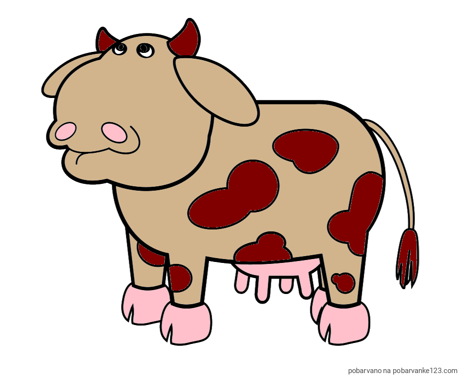 POBARVANA POBARVANKA - Otroška pobarvanka smešne krave